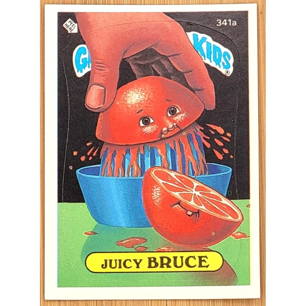1987 TOPPS GARBAGE PAIL KIDS JUICY BRUCE 341A BLACK DOT ERRORS